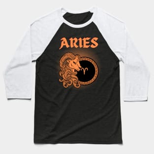 Aries Ram Gothic Style Baseball T-Shirt